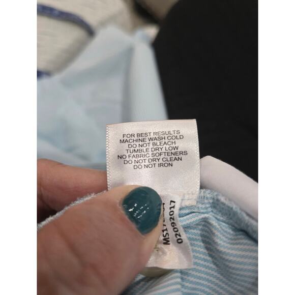 Peter Millar Crown Sport Blue White Pinstripe Shorts Size 35 - Picture 6 of 6